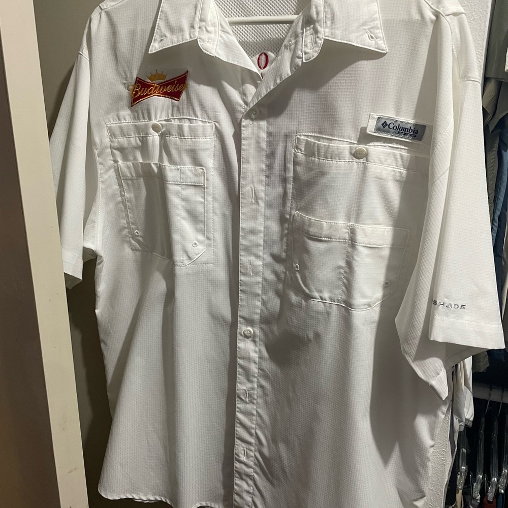 Columbia White Casual Button Down Shirt